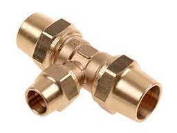 [13820] Gas-klemkoppeling T-stuk messing 22x15x22