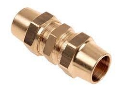 [41525] Gas-klemkopppeling recht 12x12 messing