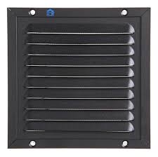 [80612] Renson 437 schoepenrooster met gaas 150x150mm - RAL9005
