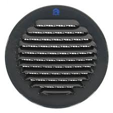 [80640] Renson 435R schoepenrooster rond alu 100mm zwart