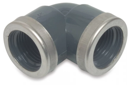 [51846] Druk PVC bocht 5/4 x 5/4 - 90° met verstevigingsring