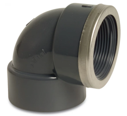 [04298] Druk PVC bocht 25mm x 3/4F met verstevigingsring