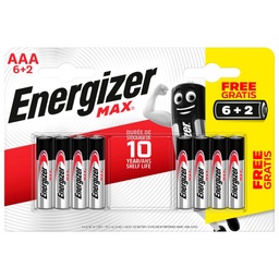 [66053-0] BATTERIJ ENERGIZER MAX AAA 6+2 GRATIS