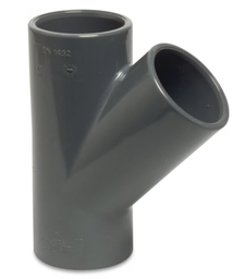 [04321] Druk PVC T-stuk 50mm - 45°