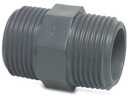 [04377] Druk PVC dubbele nippel 3/4