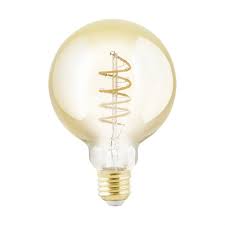 [74191] Eglo LED bol m/spiraal amber G95 E27 4W 245lm 2200K