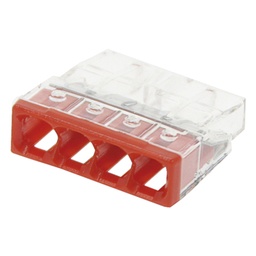 [80987] Wago steekklem 4x 0.5 - 2.5mm² rood (10st)